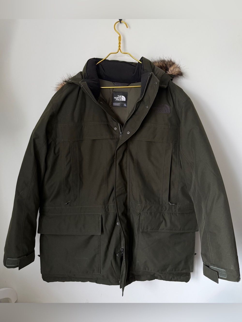 The North Face Olive Green Hooded Goose Down Thick McMurdo Parka Men’s XXL